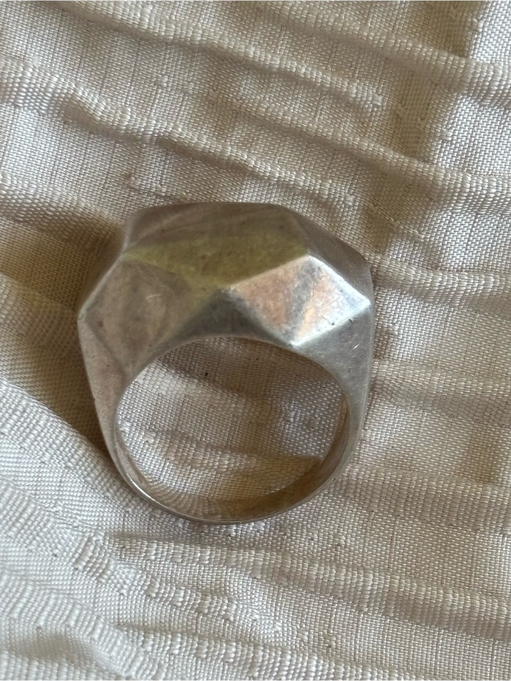 .925 Sterling Silver Geometric Ring Size 7.5 Vntg Fine Jewelry